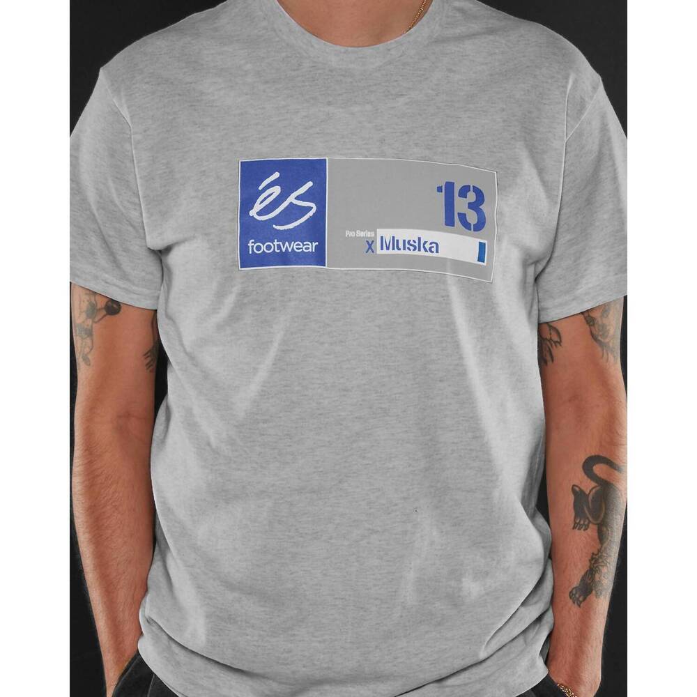 NEW ES FOOTWEAR men's muska short sleeve shirt in heather grey